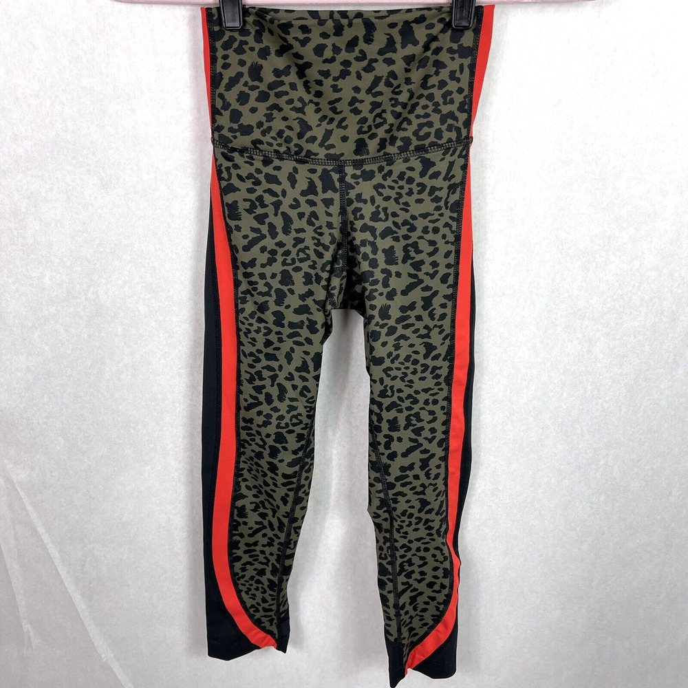 DYI High Waist Crop Leggings Green Leopard Print XS Define Your Inspiration